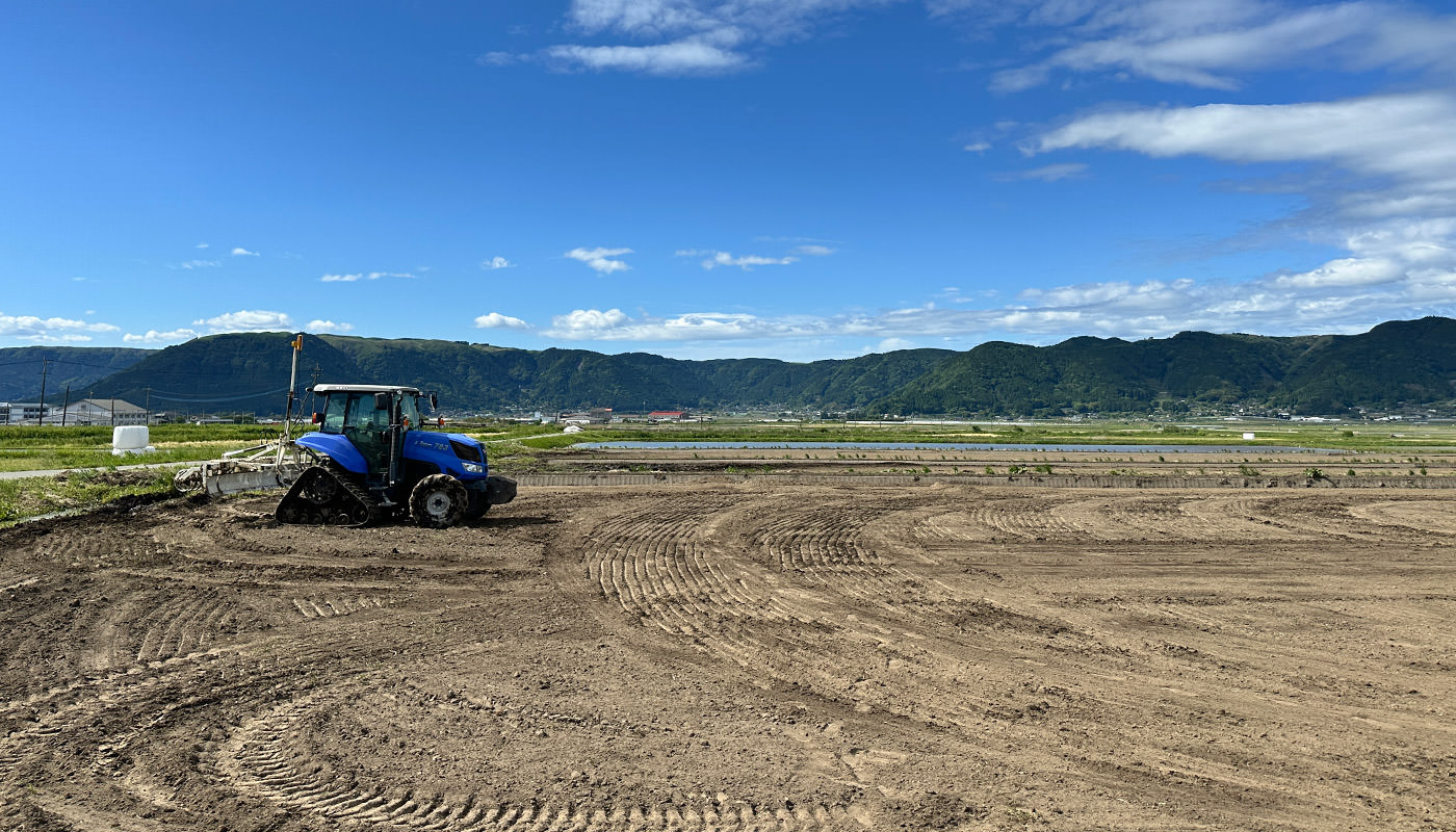 レーザーレベラーの様子。